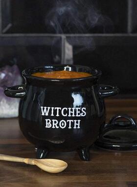 魔法女巫汤碗坩埚女巫药水巫婆杯魔法罐饼干罐魔法巫婆糖罐巫婆罐