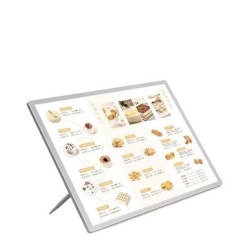 LED点餐牌铝合金边框超薄发光菜单展示牌桌面价格表亚克力灯箱