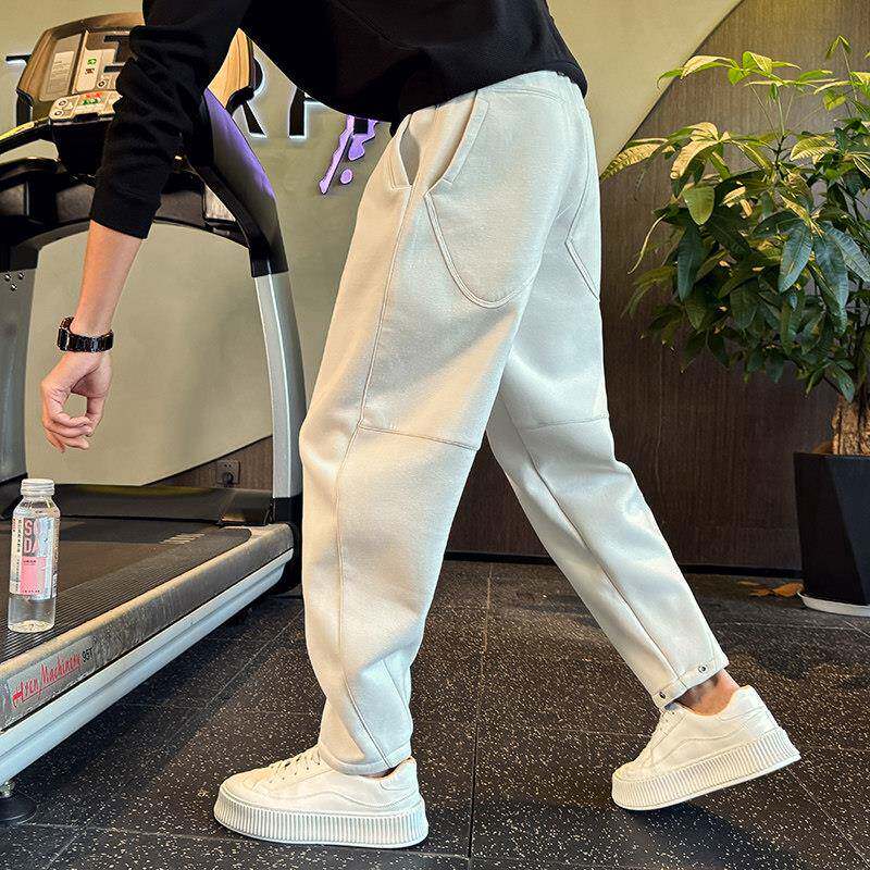 香港专柜潮流直筒卫裤男士春季运动裤痞帅男裤纯棉高级感休闲裤子