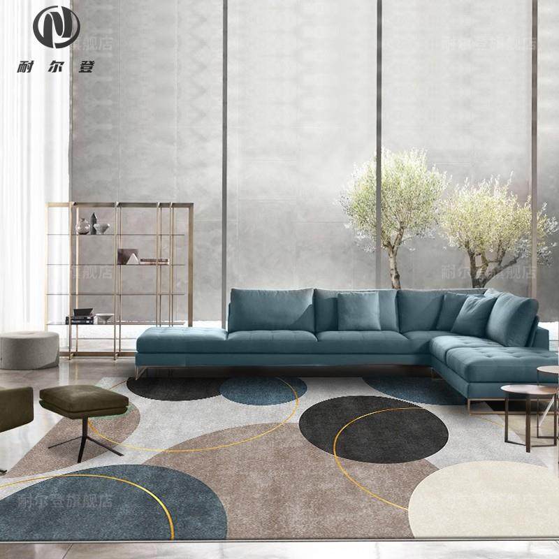 正品2025新款北简欧蓝色轻高级现代约风客厅地毯大沙发垫茶几奢子