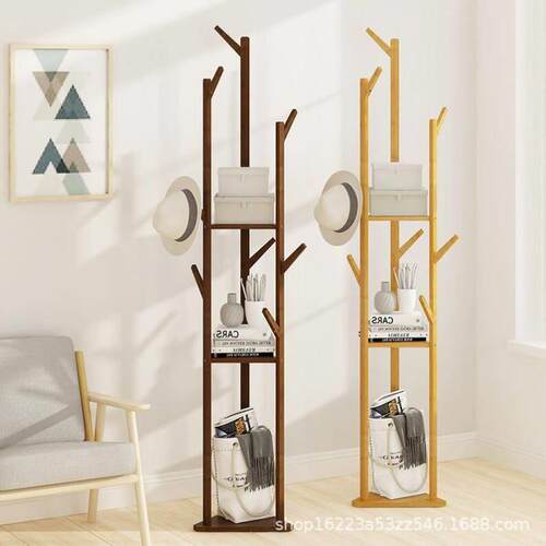 Coat rack floor bedroom simple solid wood modern hangers