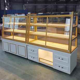 现货面包柜展示柜边柜蛋糕点店烘焙炒货抽屉铁艺实木中岛柜模型柜