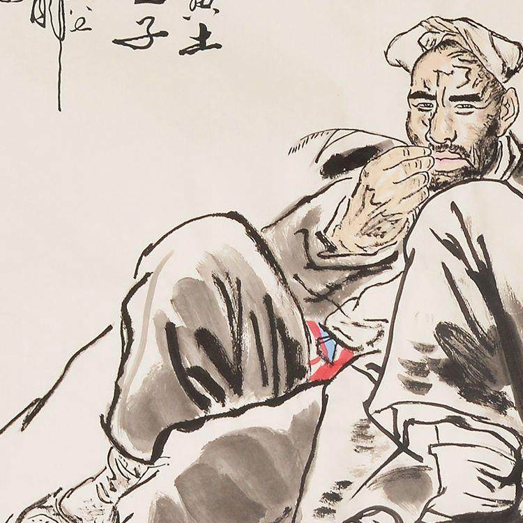 刘文西纯绘WRC黄土之子装画饰画国水墨客厅画办公室画人物手画壁