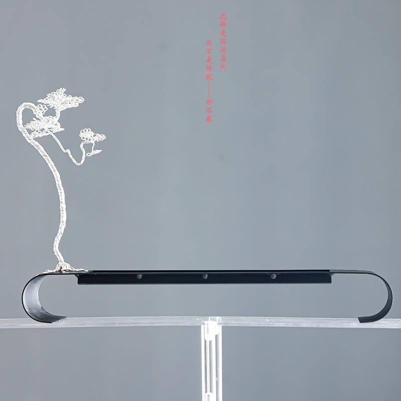 好石寨新款纯手工铝线制作雾凇家居摆件铁艺迎客松玄关工艺品