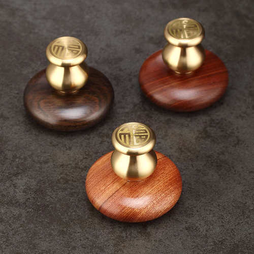 铜木盖置家用壶盖盖托高档实木茶具配件茶壶盖玻璃壶盖摆件