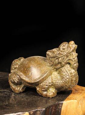 仿古合金光背龙龟摆件铜龙龟客厅书房办公室玄关摆设工艺收藏品
