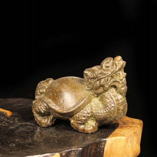仿古合金光背龙龟摆件铜龙龟客厅书房办公室玄关摆设工艺收藏品