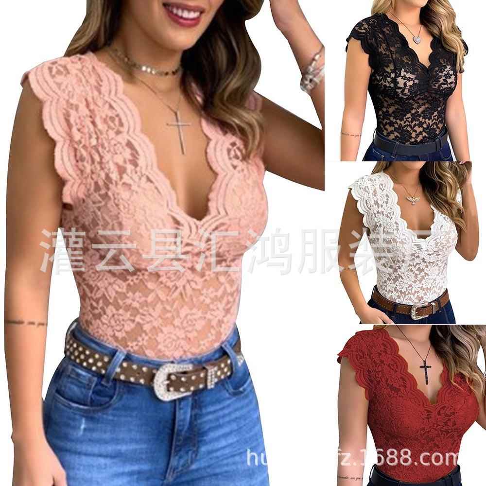 Sexy lingerie for women sexy lace deep V see-through hollow