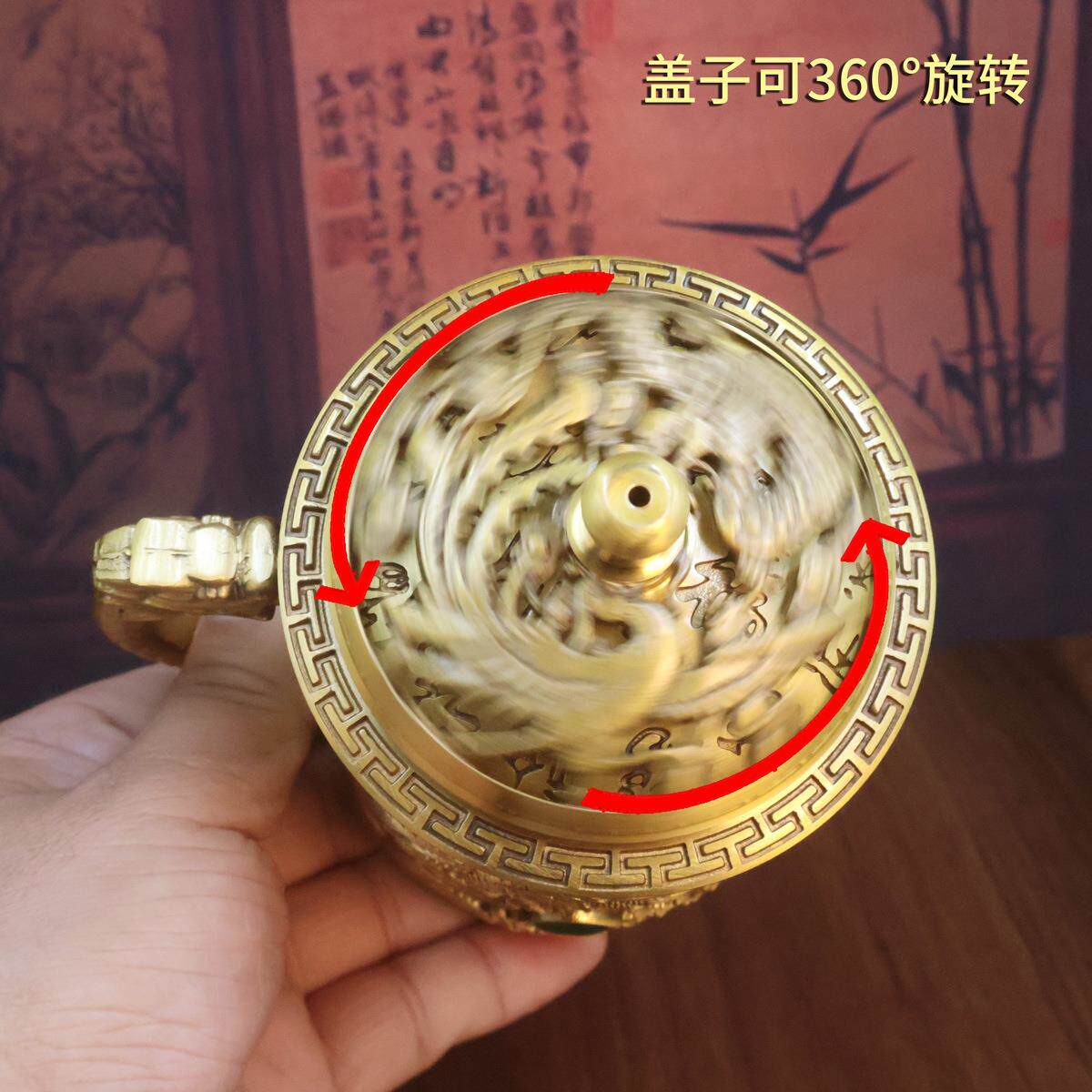 2026新款黄铜龙凤茶缸摆件家居办公室茶壶桌面装饰黄铜工艺品礼品