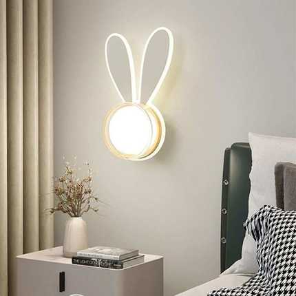 儿童房护眼 卧室床头简约小兔客厅创意装饰背景墙LED壁灯