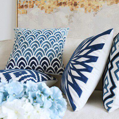 Chinese sofa retro pillowcase embroidery waist cushion cover