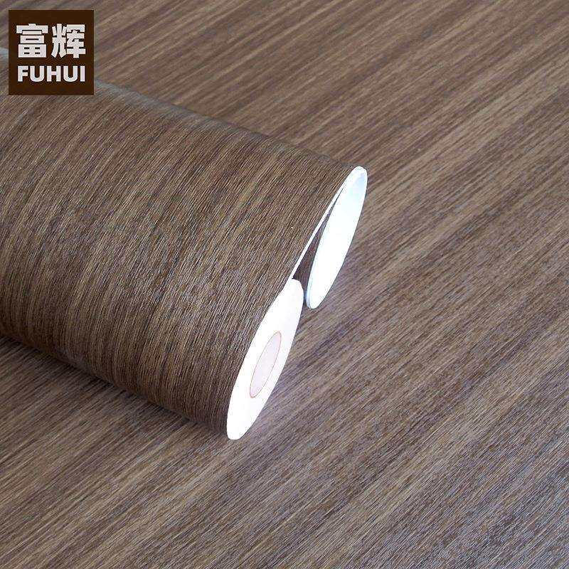 加厚木纹家具翻新贴纸酒店工程墙纸特厚韩版导气槽底纸自粘木纹纸