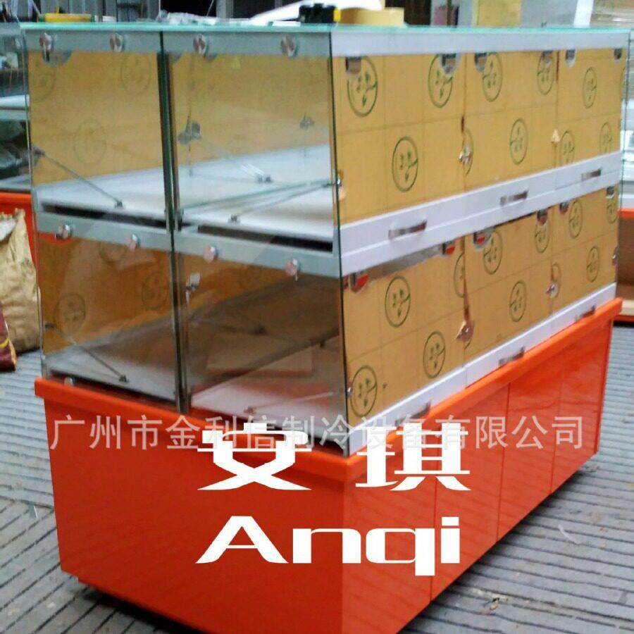 安琪牌新款面包常温中岛柜糕点西点货架木质面包展示柜