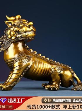 纯铜彩铜谛听地藏王坐骑摆件大号客厅办公室装饰开业礼品