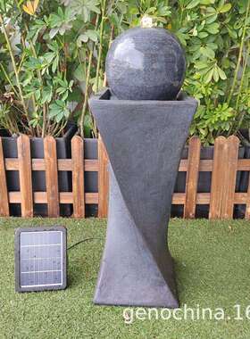 新款扭曲线条型创意流水喷泉园林家庭室内户外庭院太阳能摆件-3