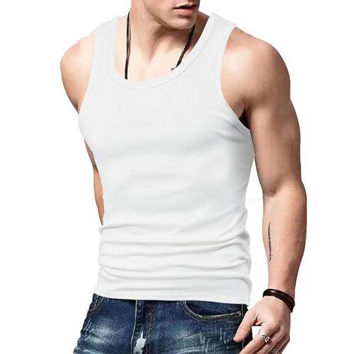 Men's Solid Tank Top Regular Fit Casual Comfy Breathable