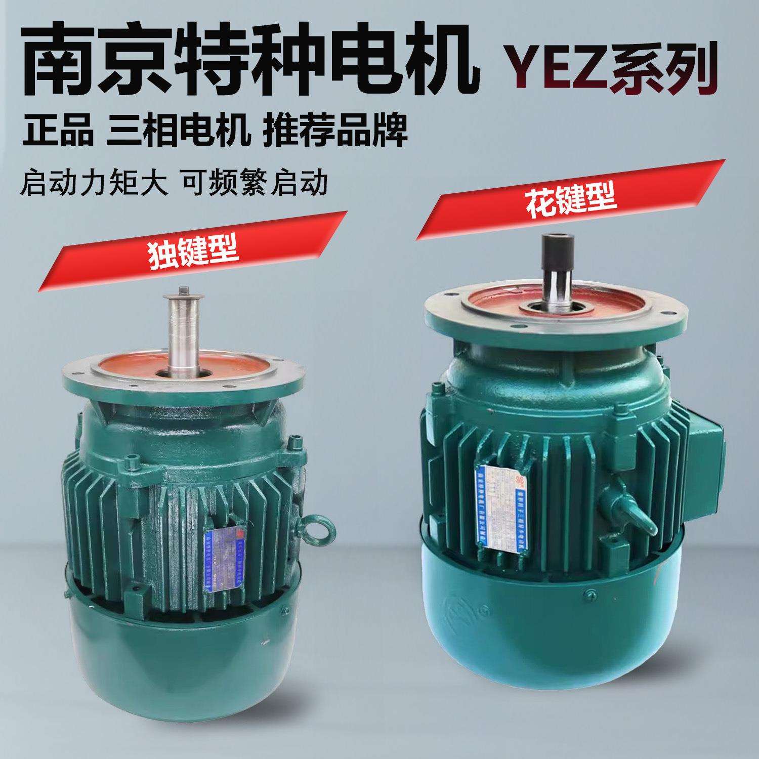 南京特种花键独键系列YEZ112L-4型4.5KW/YEZ112S-4型3.0kw电动机