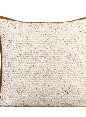 现代轻奢抱枕套橙色粗花呢靠枕侘寂风酒店样板间靠垫客厅沙发腰枕