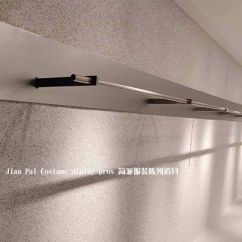 服装店展示架上墙不锈钢侧挂挂衣架工业风陈列架壁挂式女装店货架