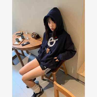 美式高街重磅纯棉加绒连帽卫衣男女2025新款秋冬宽松oversize外套