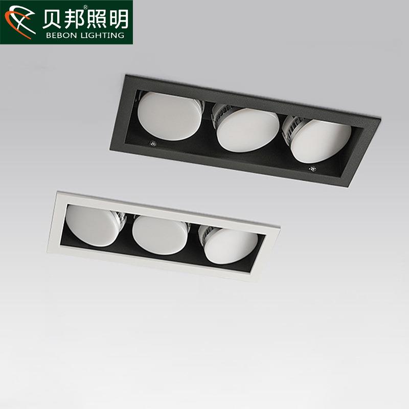 筒灯led天花灯嵌入式客厅孔灯格栅斗胆灯内嵌盒仔灯