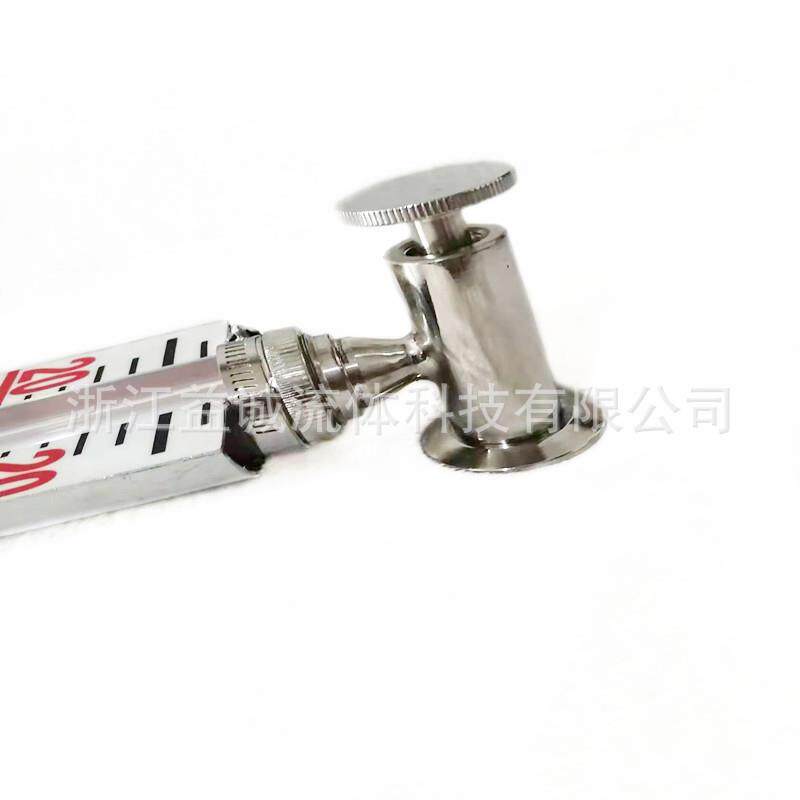 304不锈钢 玻璃管道式 带水温表 考克 液位计