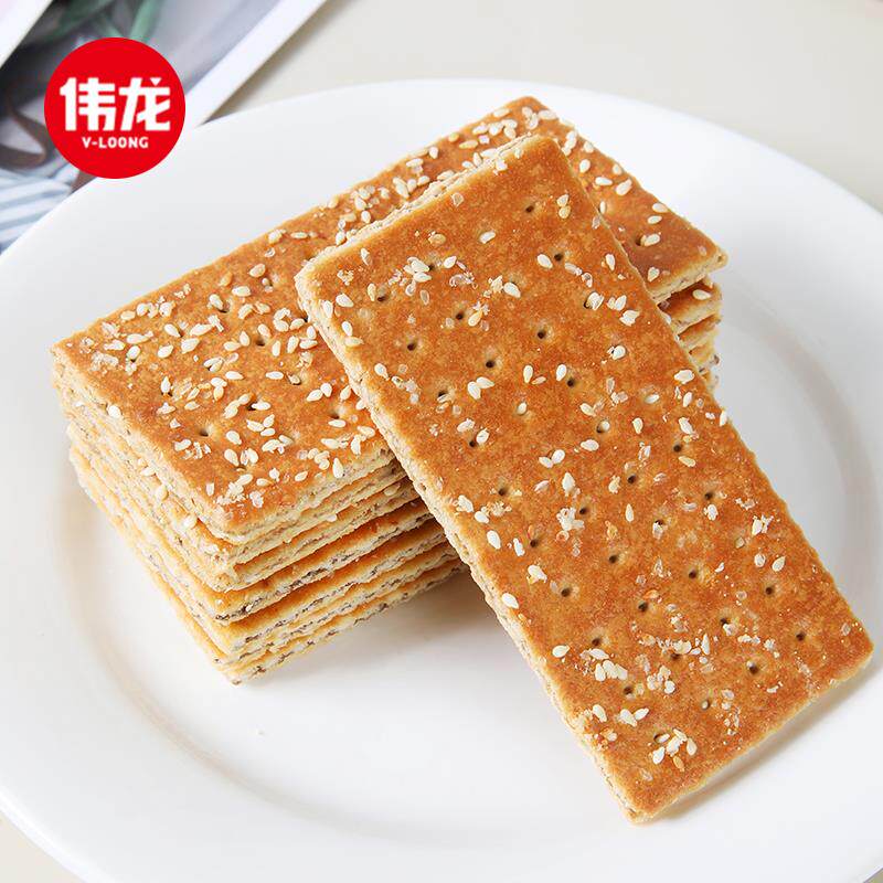 芝麻甜味小麻花伟龙劲脆花生芝麻饼干整箱散装休闲小零食早餐薄脆