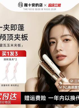 程十安 雷瓦玉米须夹板弧形蓬松高颅顶垫高发根负离子直板夹