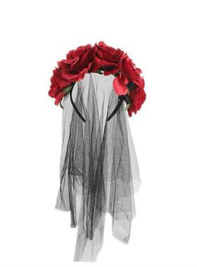 Halloween Day Of the Dead Headband Bride Veil Fancy Dress