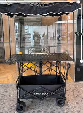 摆摊推小车阳棚折叠露摊营车夜市摆地摊遮可升降桌子ltao7831专用