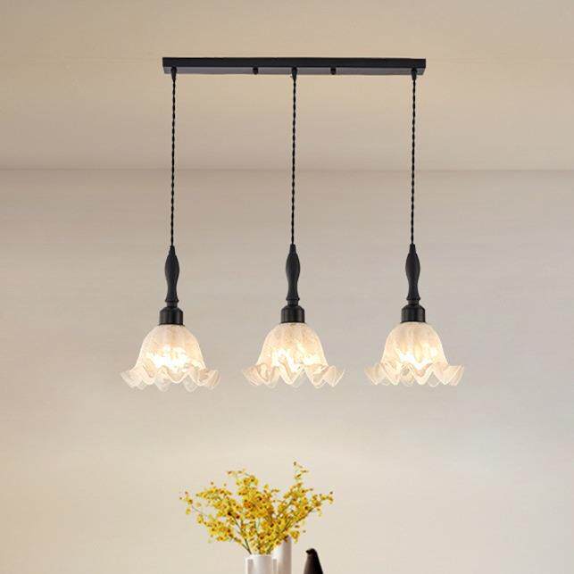 美式田园主卧室吊灯奶油风温46973漫铃馨兰花中古复古客朵厅餐厅