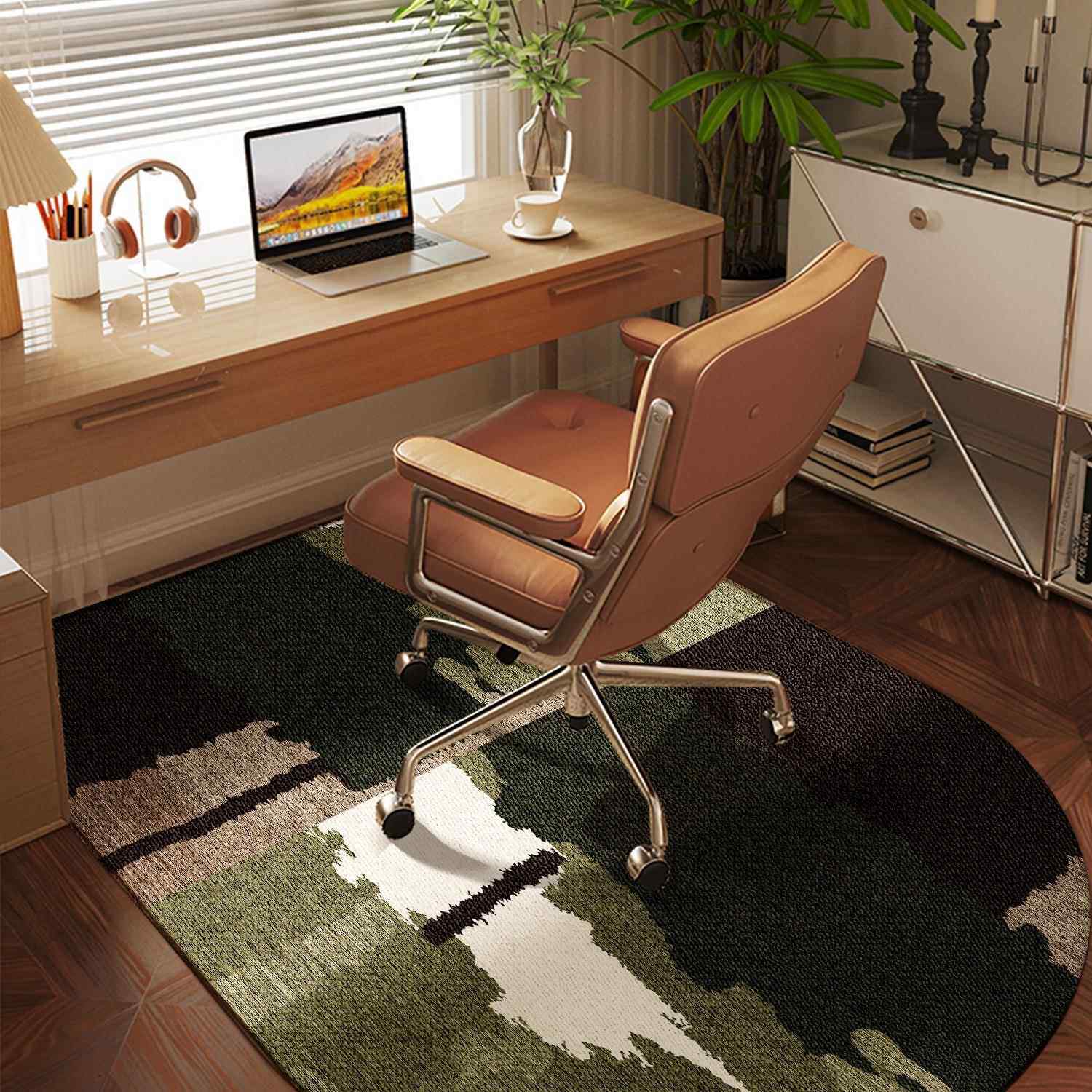 拱形电脑椅地垫2025新款感梳妆台椅子脚垫书房电竞椅转椅地毯