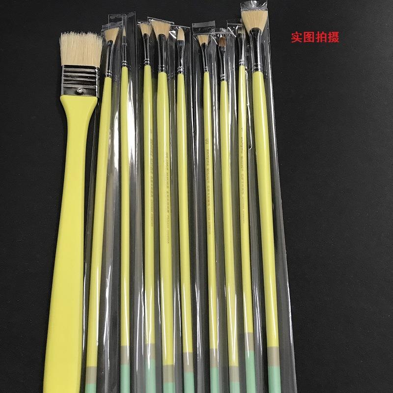 勃拉克美术十支套装水粉笔 油画笔扇形笔勾线笔刷 10支水粉笔套装