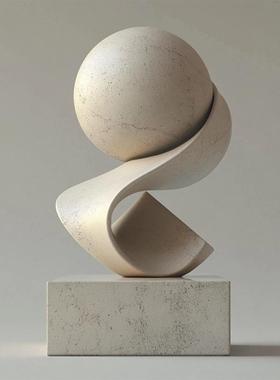 侘寂风艺术几何摆件现代办公室民宿酒店桌面电视柜家居装饰品摆件