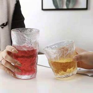 冰川玻璃水杯家用新款现简约果汁杯子礼品水杯广告玻璃杯子