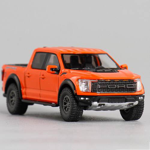 仿真1:64合金猛禽F-150皮卡车模型四轮避震后挡板可开摆件收藏