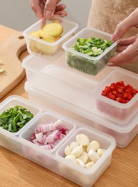 Three-compartment scallion flower water-draining storage box