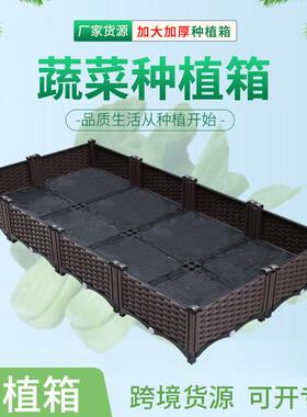 家用阳台种菜箱组合花草育苗种植箱室内塑料花盆屋顶绿化种植箱