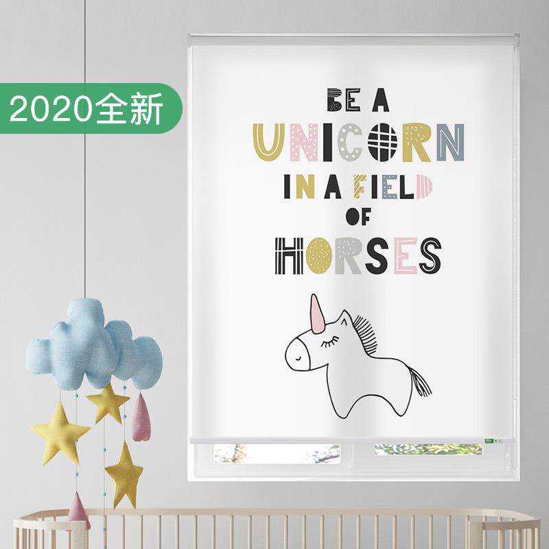致尚卷帘窗帘免打孔安装儿童房卧室书房卡通动漫印画卫生间遮挡帘