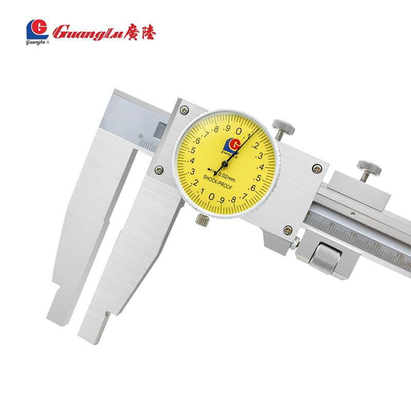 广陆带表卡尺0-600mm单向爪代表游标卡尺指针表盘卡尺171-148