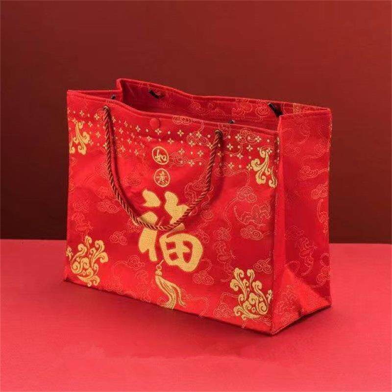 厂家直销高档刺绣手提立体式万元红包袋结婚创意精美红包利是封