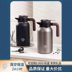 304真空保温壶不锈钢保温瓶木柄家用大容量热水壶商用礼品壶批发