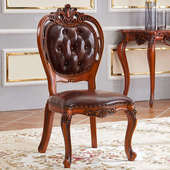 复古木椅餐厅靠背椅酒店咖啡椅 实木餐椅家用做旧法式 美式 椅子欧式