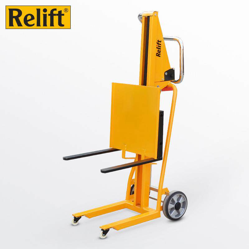 Relift迷你型手摇堆车120kg便携式升降老虎车斜拉装卸平台车