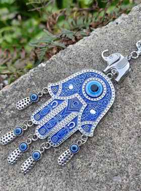 土耳其蓝眼睛家居挂饰大象手掌壁饰恶魔之眼 琉璃charm挂件