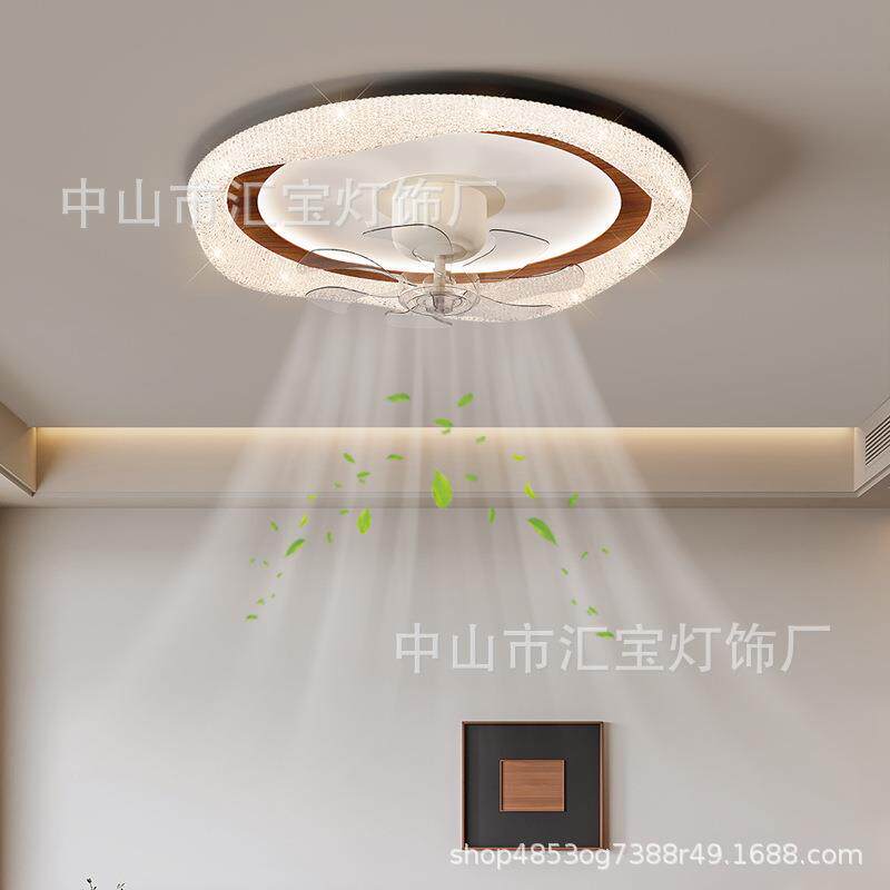 新款全光谱护眼卧室风扇灯轻奢创意儿童房主卧房间一体吸顶风扇灯