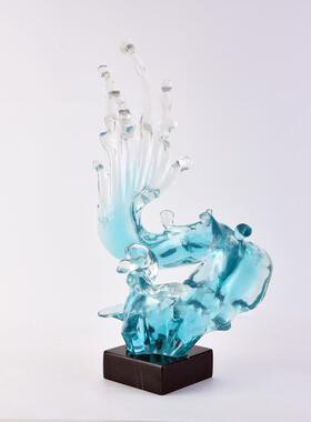 现代简约树高档酒店廊MC-TY-73软装饰摆件落地户客厅入玄走关脂雕