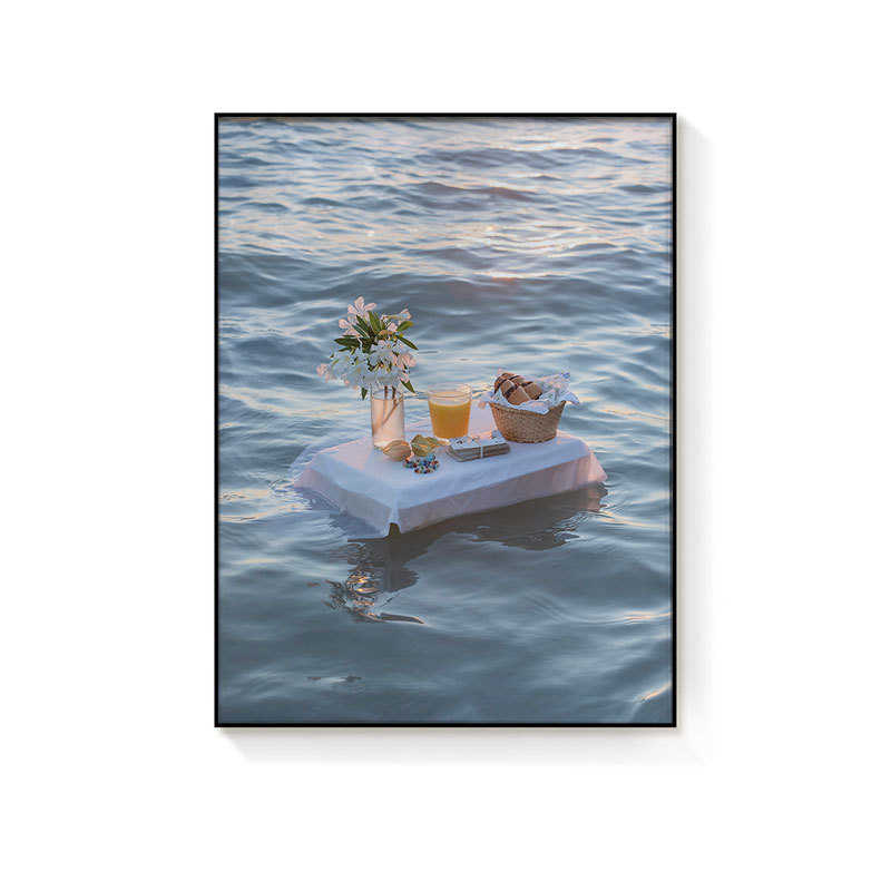 北欧ins简约小清新温馨风景装饰画海洋桌摆静物挂画客厅卧室餐厅