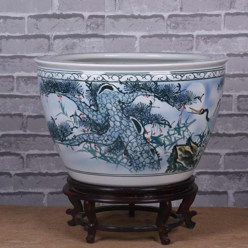 景德镇陶瓷2024新款手绘陶瓷大号鱼缸新中式创意室外造景栽花盆,宠物/宠物食品及用品,造景/装饰,淘宝优惠券,粉丝福利购,淘宝优惠卷