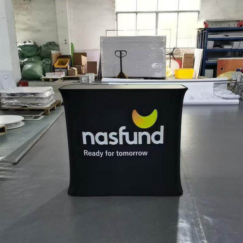 黑色台面40100促销展示台 可折叠可伸缩接待台 展会洽谈桌展桌